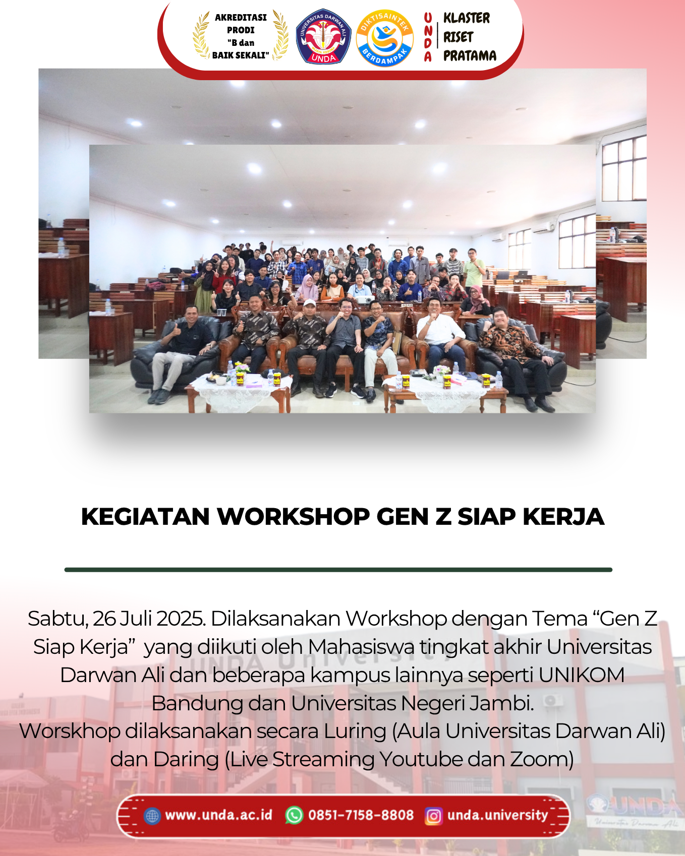 Workshop “Gen Z Siap Kerja” Bekali Mahasiswa Kiat Sukses Hadapi Dunia Profesional