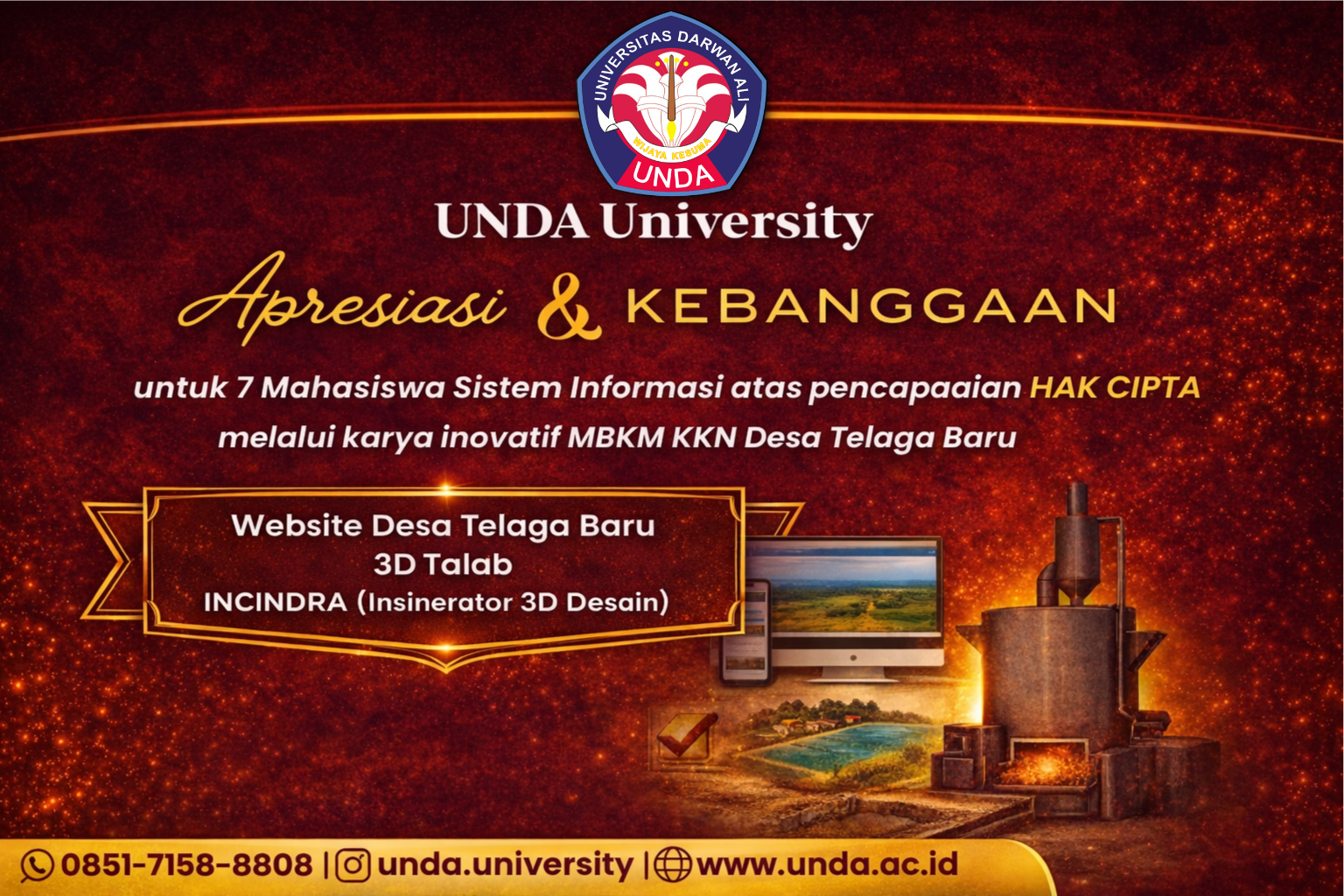 Mahasiswa Sistem Informasi UNDA Raih Hak Cipta melalui Program MBKM KKN Membangun Desa