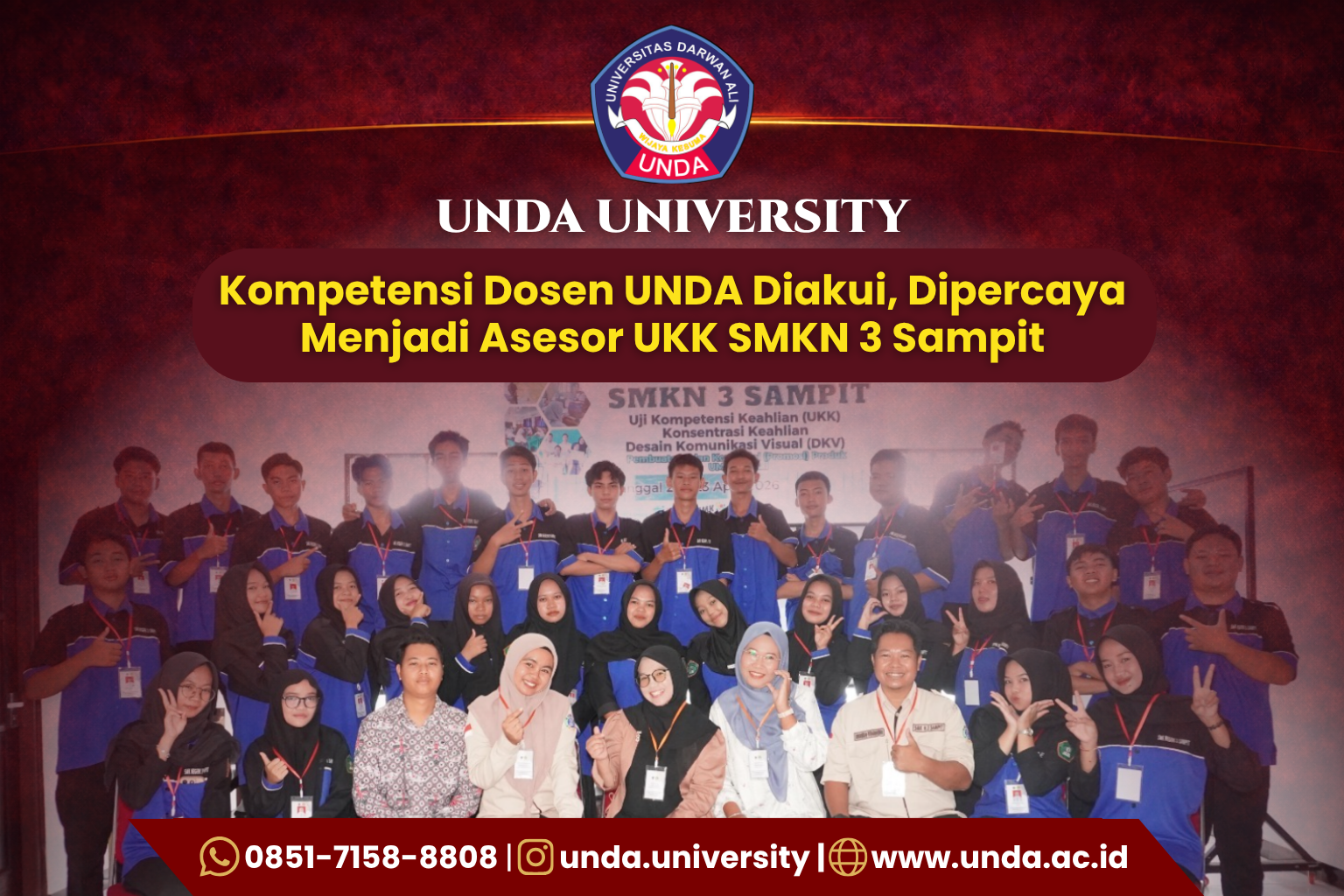 Kompetensi Dosen UNDA Diakui, Dipercaya Menjadi Asesor UKK SMKN 3 Sampit