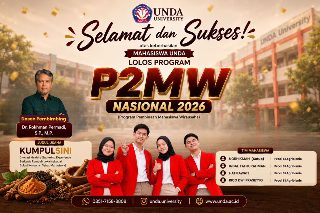 Mahasiswa Agribisnis UNDA Lolos P2MW Nasional 2026 Melalui Inovasi KUMPULSINI Berbasis Rempah Lokal