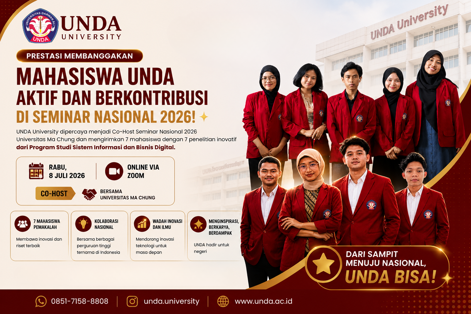 UNDA University Menjadi Co-Host Seminar Nasional 2026 Universitas Ma Chung, Perkuat Kolaborasi Akademik Tingkat Nasional